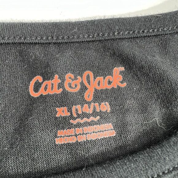 Cat & Jack Spider Web Dress Kids XL 14/16 Black Halloween Silver Metallic Spooky - Picture 5 of 10